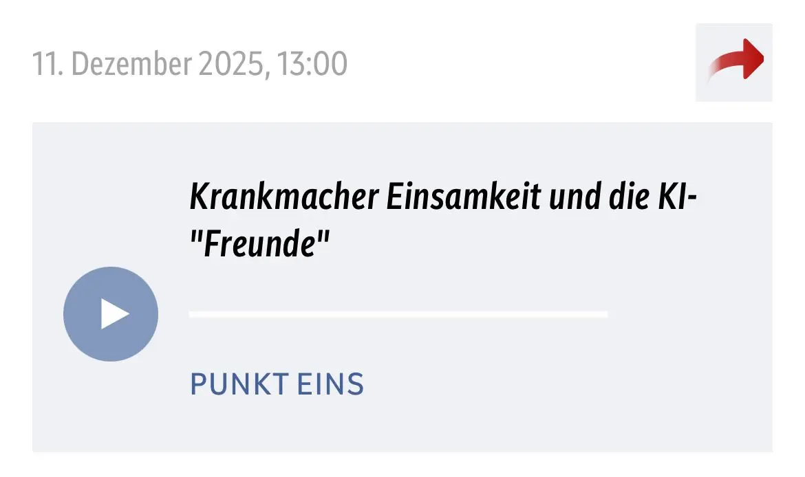 Einsamkeit & Künstliche Intelligenz – die Plattform gegen Einsamkeit im Ö1 Punkt eins